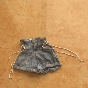 Denim Lace-Up Women Shorts